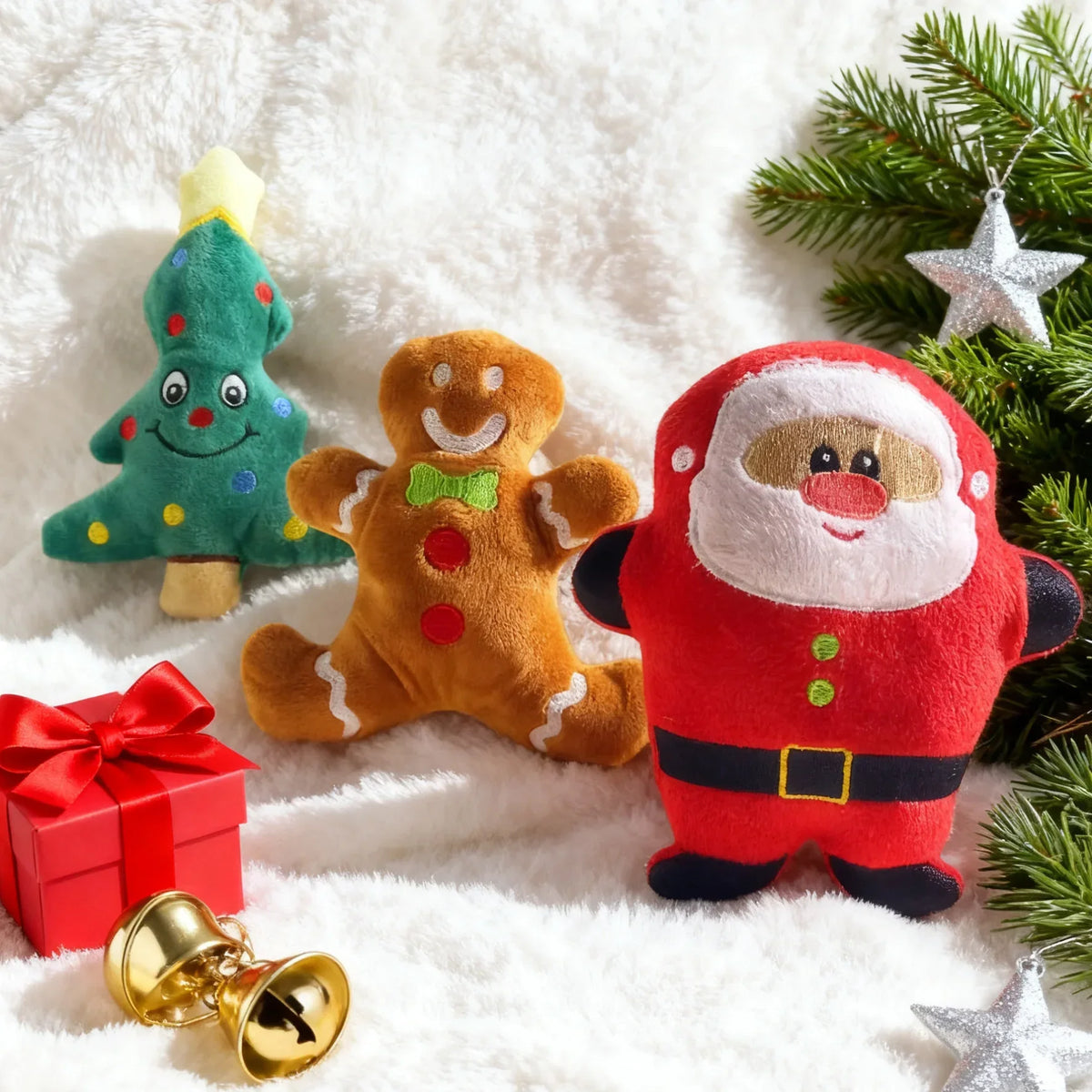 Christmas Plush Squeaky Interactive Toys for Dogs and Cats