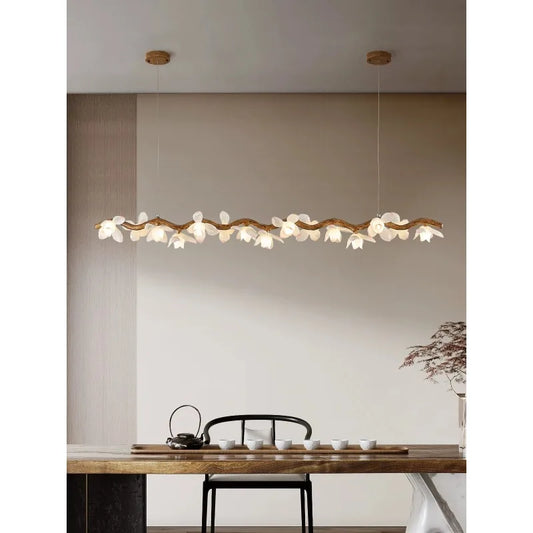 Branching Lotus Flower Pendant Lamp for Zen Style Dining Rooms