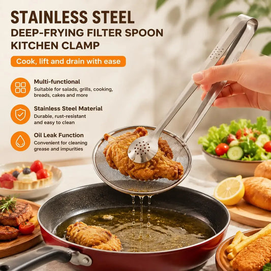 STONEGO Stainless Steel Fine Mesh Colander Strainer With Clip