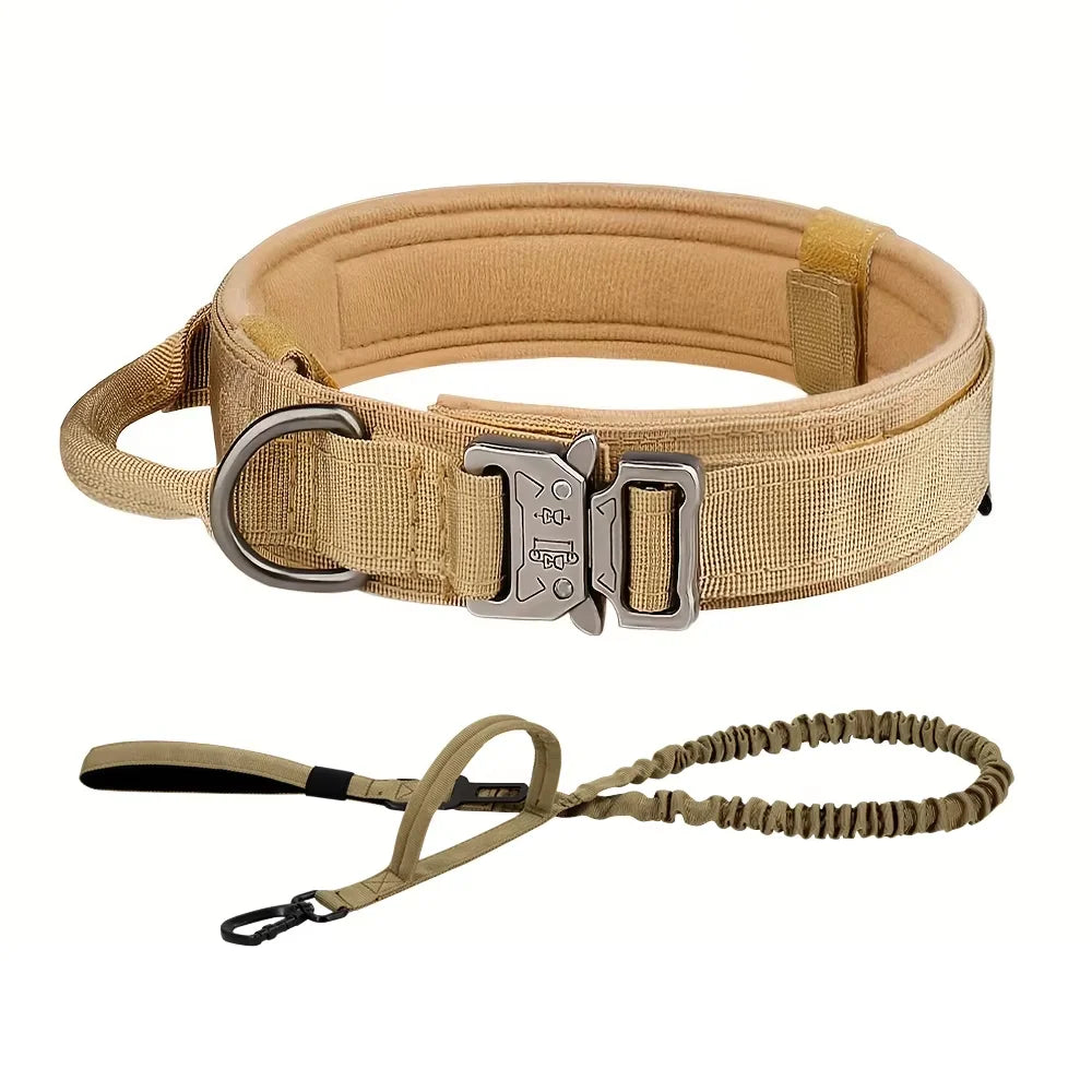 PETRAVEL Adjustable Tactical Dog Collar And Leash Set