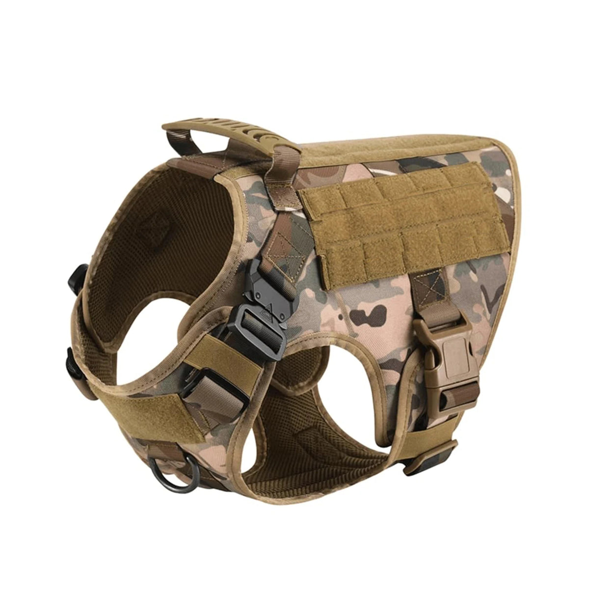 PETRAVEL Tactical Dog Harness With Leash And MOLLE Pouches