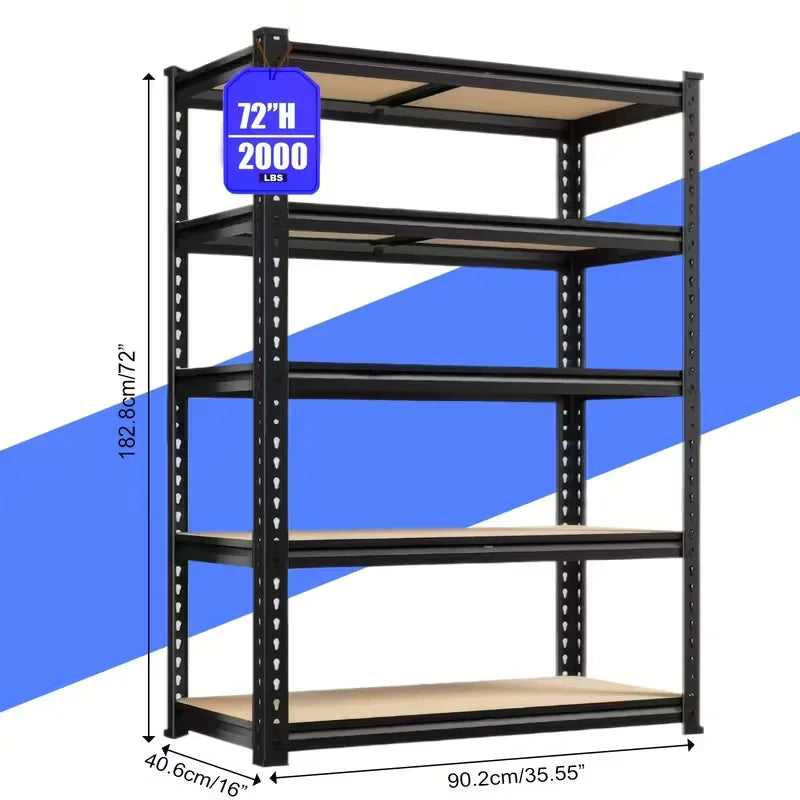 SARENZOON Adjustable Double Layer Metal Utility Shelving Rack