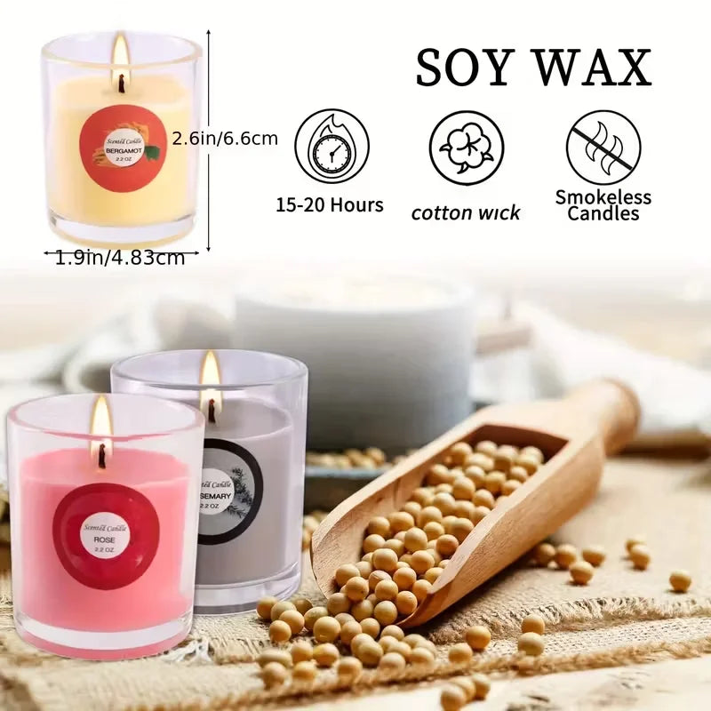 Fclayvts Aromatherapy Scented Candle Gift Set With Essential Oils