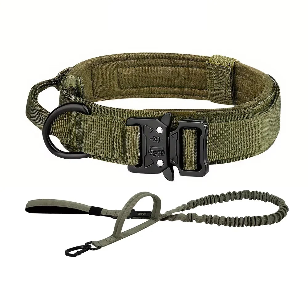 PETRAVEL Adjustable Tactical Dog Collar And Leash Set