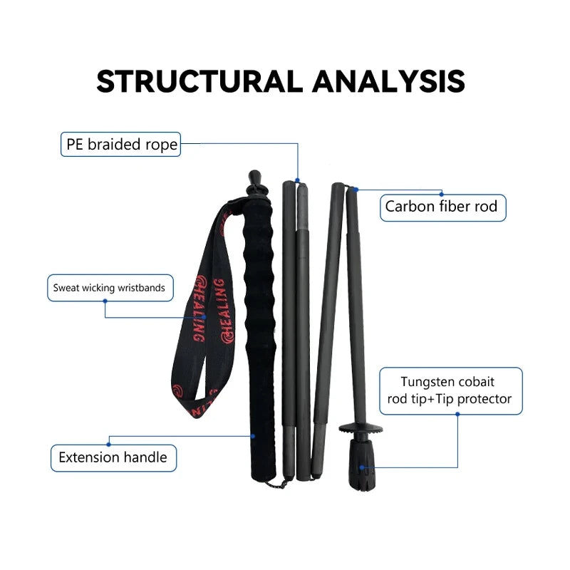 OKHEALING Ultralight Carbon Fiber Foldable Trekking Poles for Hiking