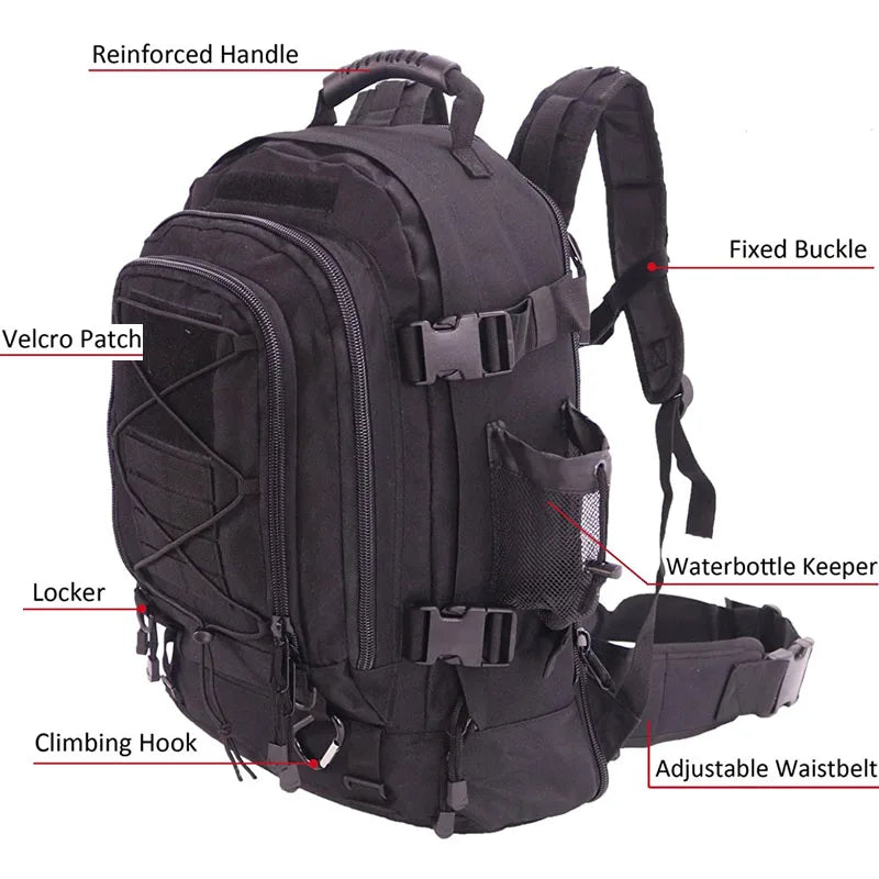 LQARMY Tactical Military Backpack for Hiking Camping and Outdoor Travel