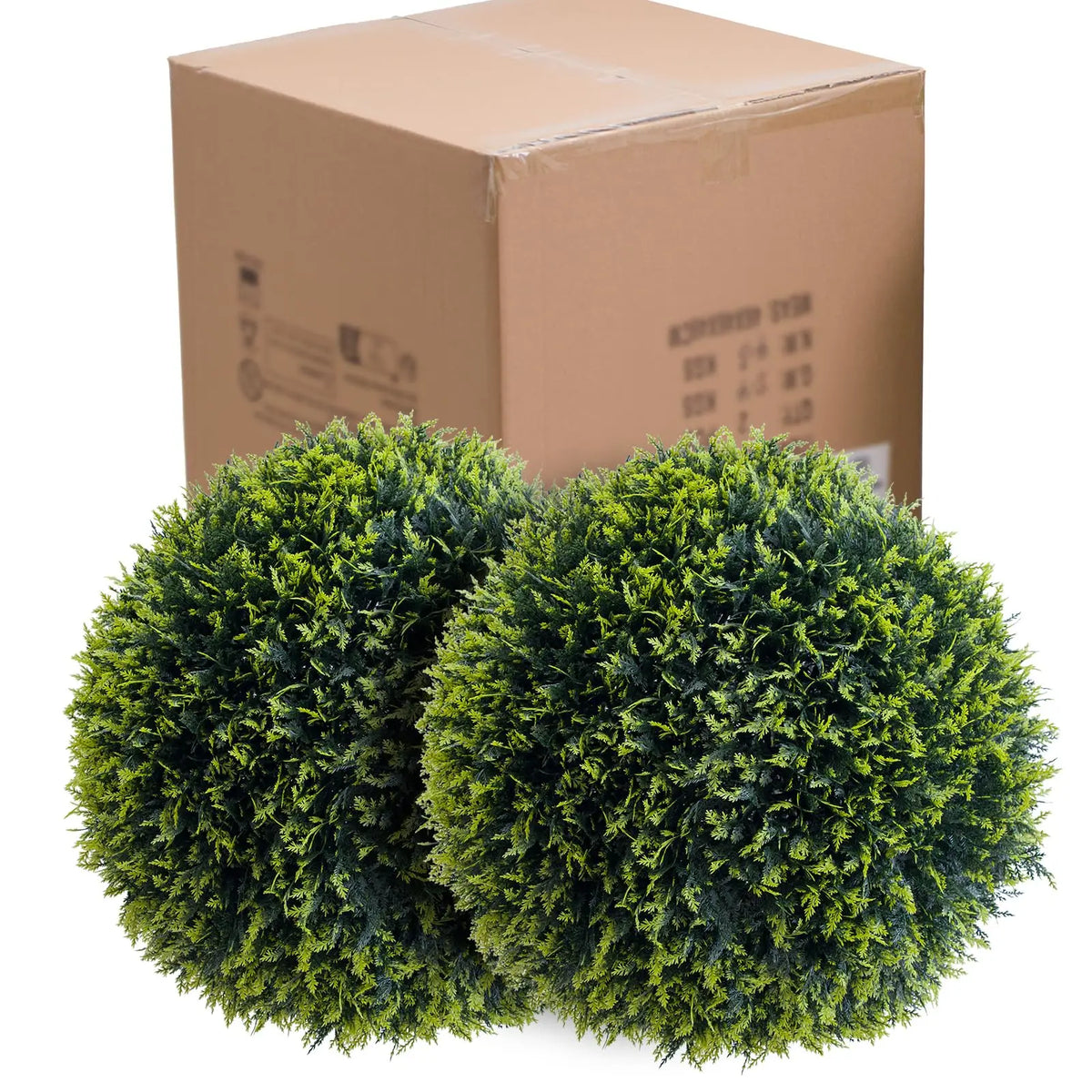 Studyset Artificial Cedar Topiary Balls Set of Two for Outdoor Decor