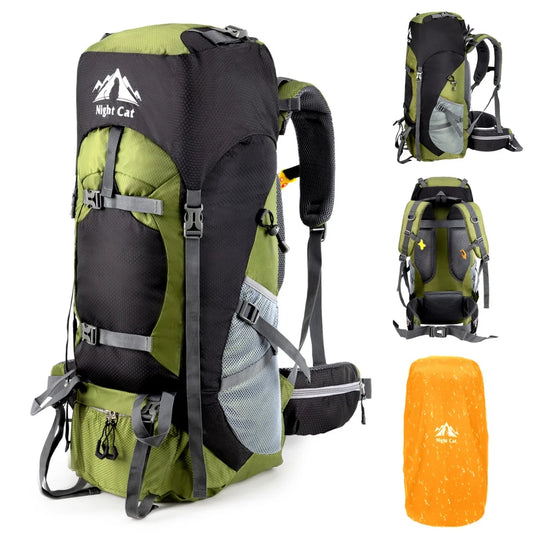 Night Cat Lightweight Waterproof Hiking Backpack With Rain Cover