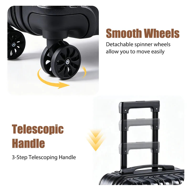Hardside Luggage Set With TSA Lock, USB Port And Silent Spinners