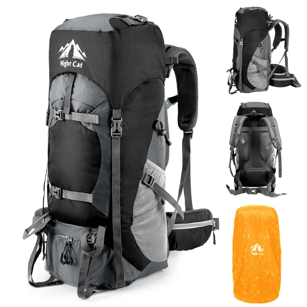 Night Cat Lightweight Waterproof Hiking Backpack With Rain Cover