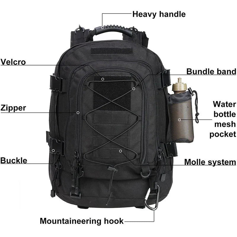 LQARMY Tactical Military Backpack for Hiking Camping and Outdoor Travel