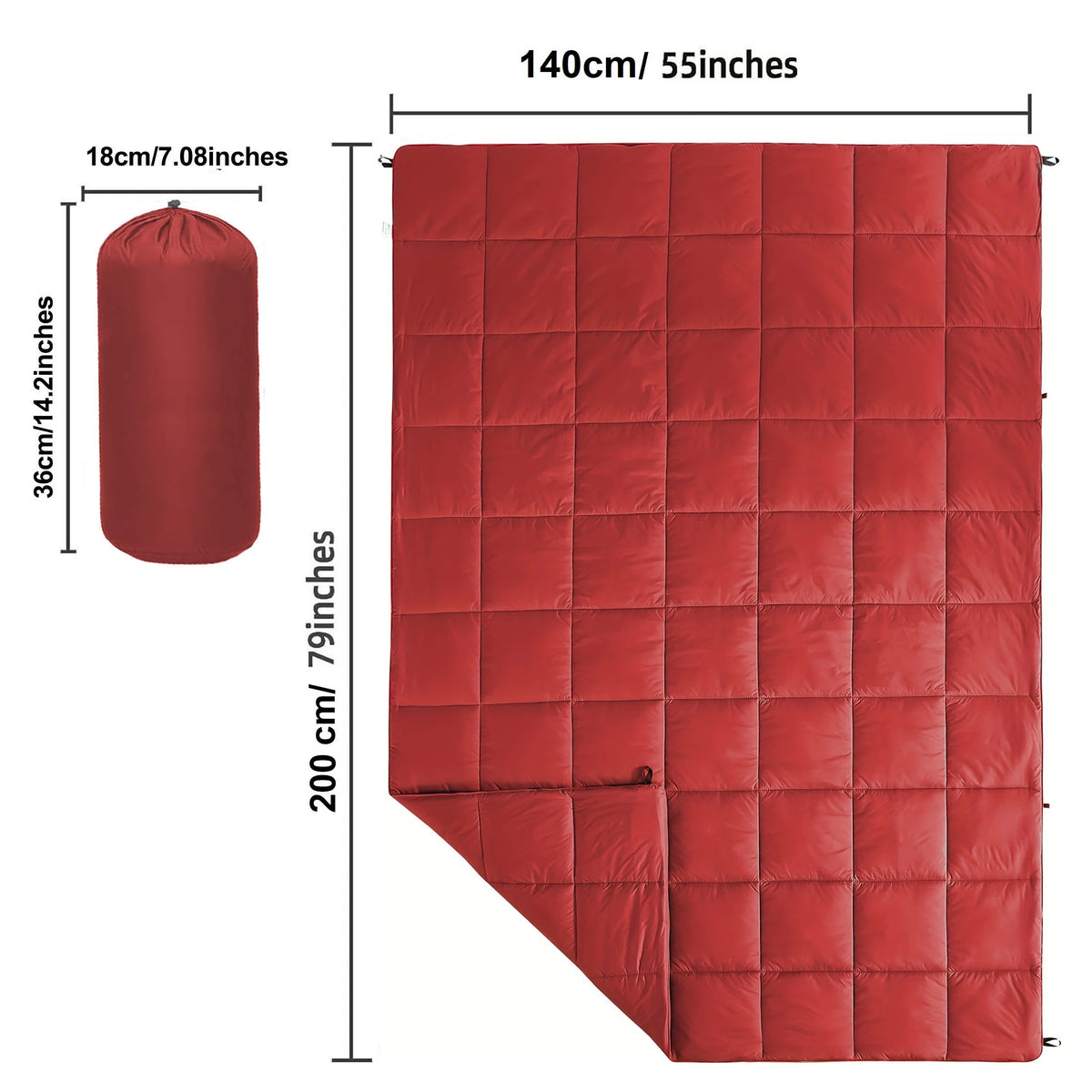 Waterproof Lightweight Puffy Camping Blanket for Outdoor Travel and Warmth