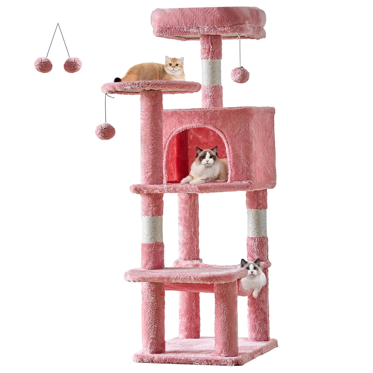 JHK Multi-Level Cat Tree With Sisal Posts And Cat House
