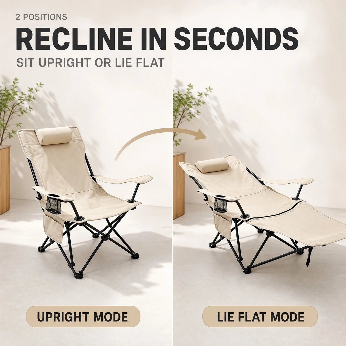 PAKICETUS Adjustable Reclining Lounge Chair With Pillow And Cup Holder