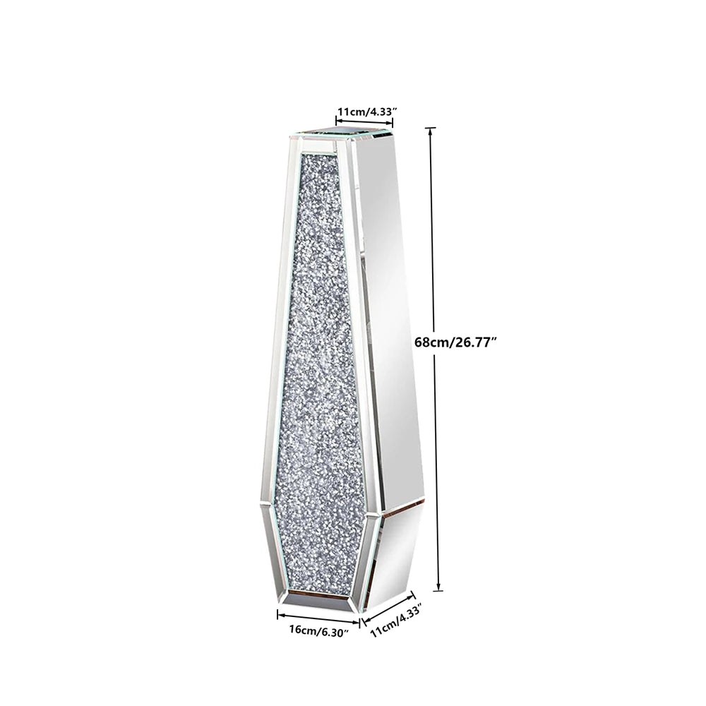 Luxury Modern Crushed Diamond Mirrored Floor Flower Vase