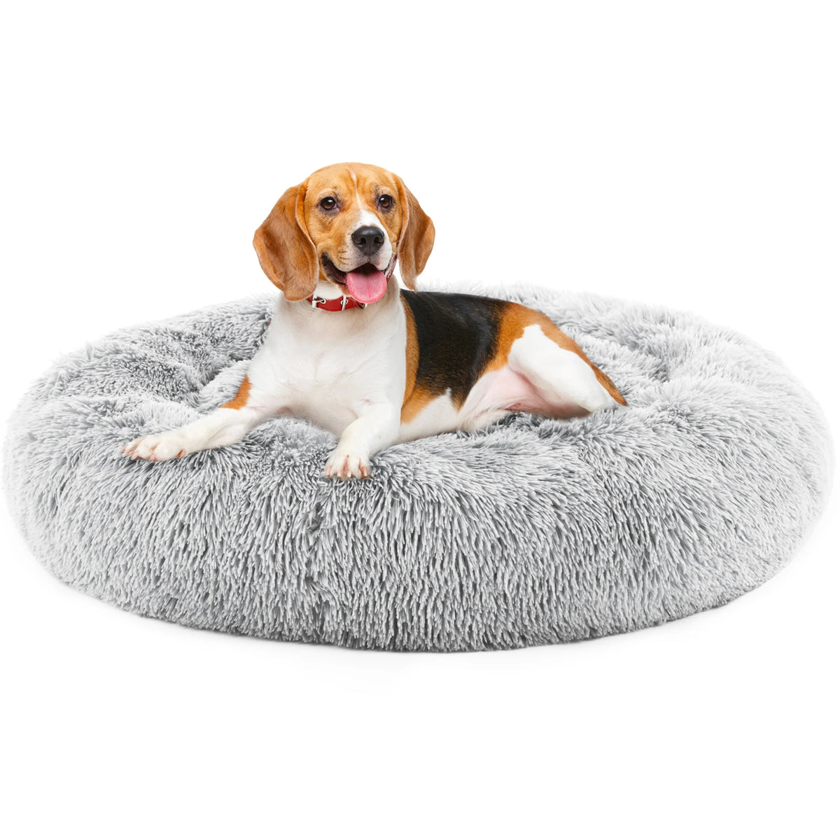 JHK Washable Plush Calming Dog Bed With Non Slip Base