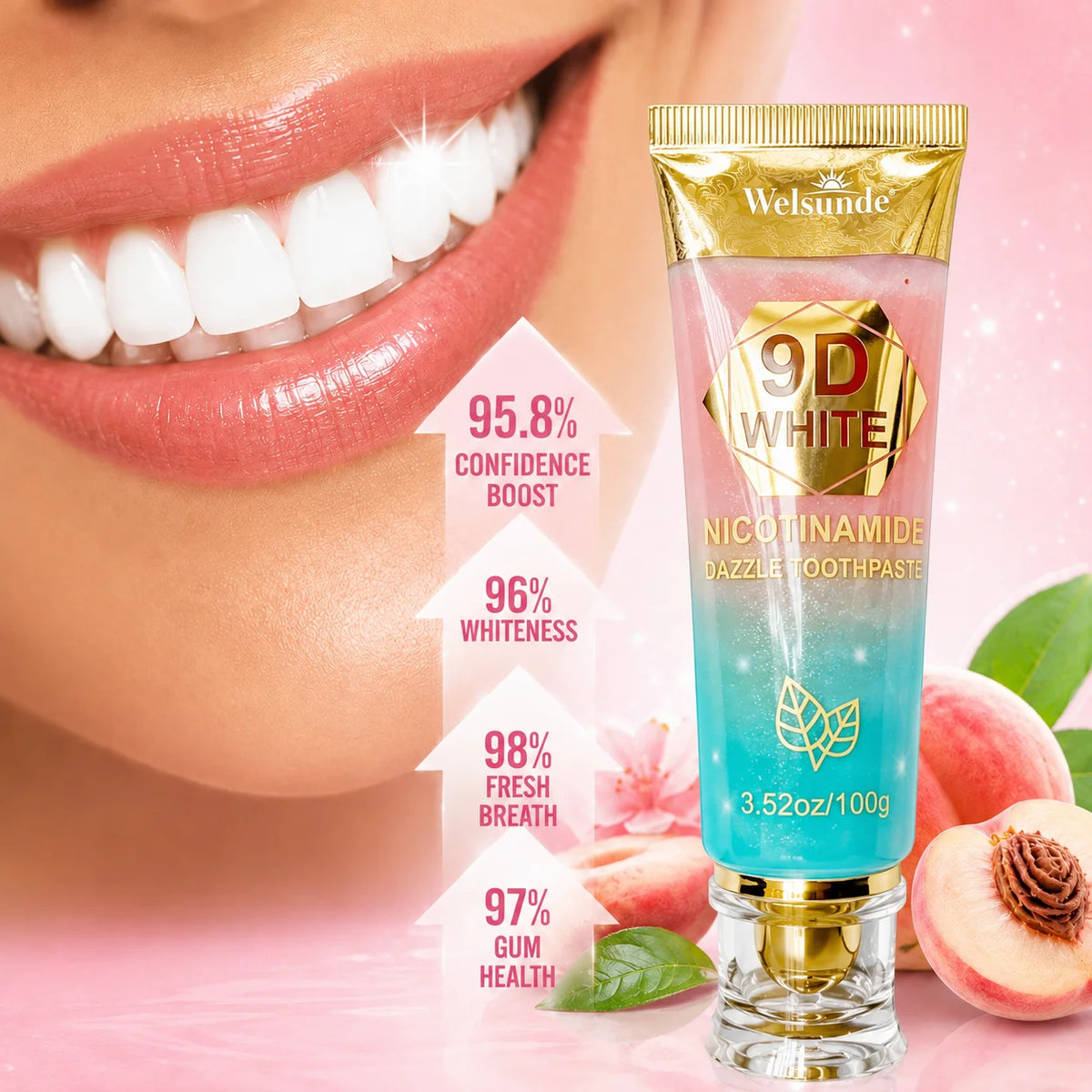 Welsunde Whitening Toothpaste With Hydroxyapatite For Fresh Breath