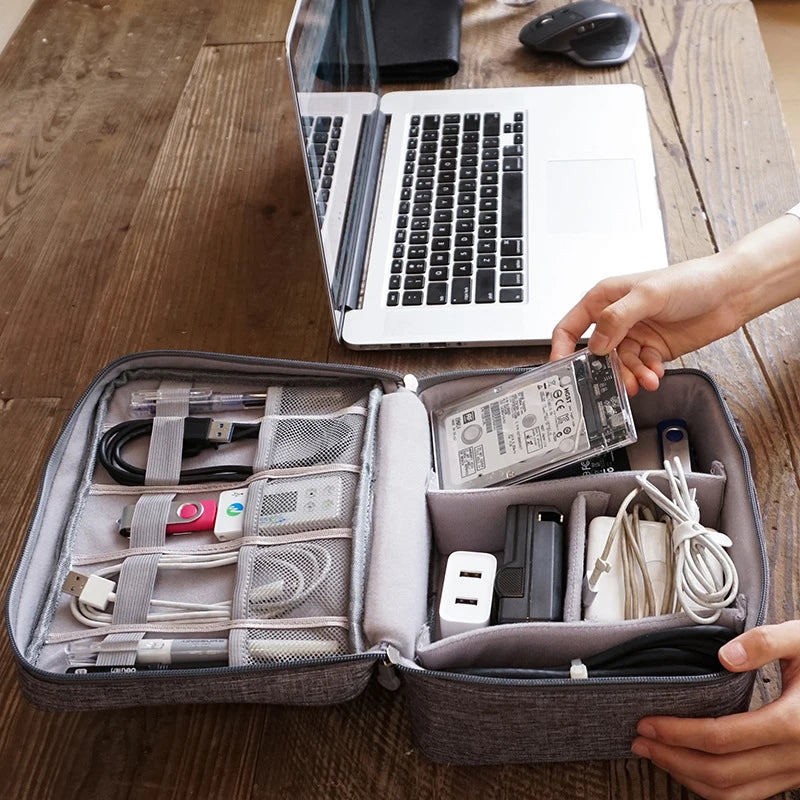 Portable Waterproof Travel Cable Organizer Bag For Electronics Storage Needs