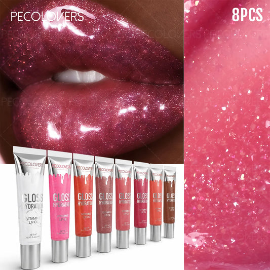 Moisturizing Lip Oil Gloss Kit With Non Sticky Translucent Shine