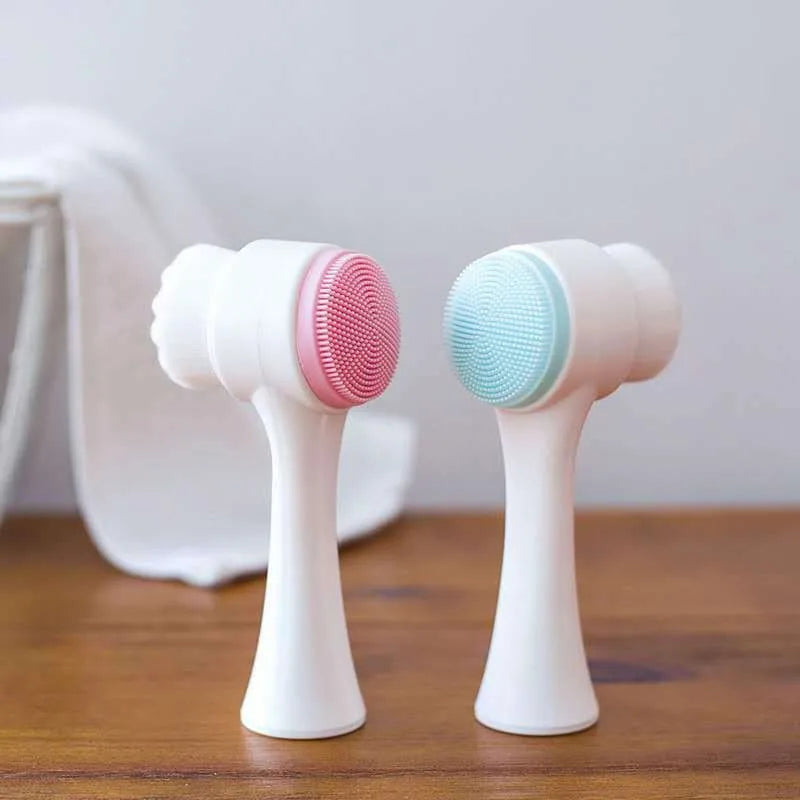 Double Sided Silicone Facial Cleansing Brush for Blackhead Removal