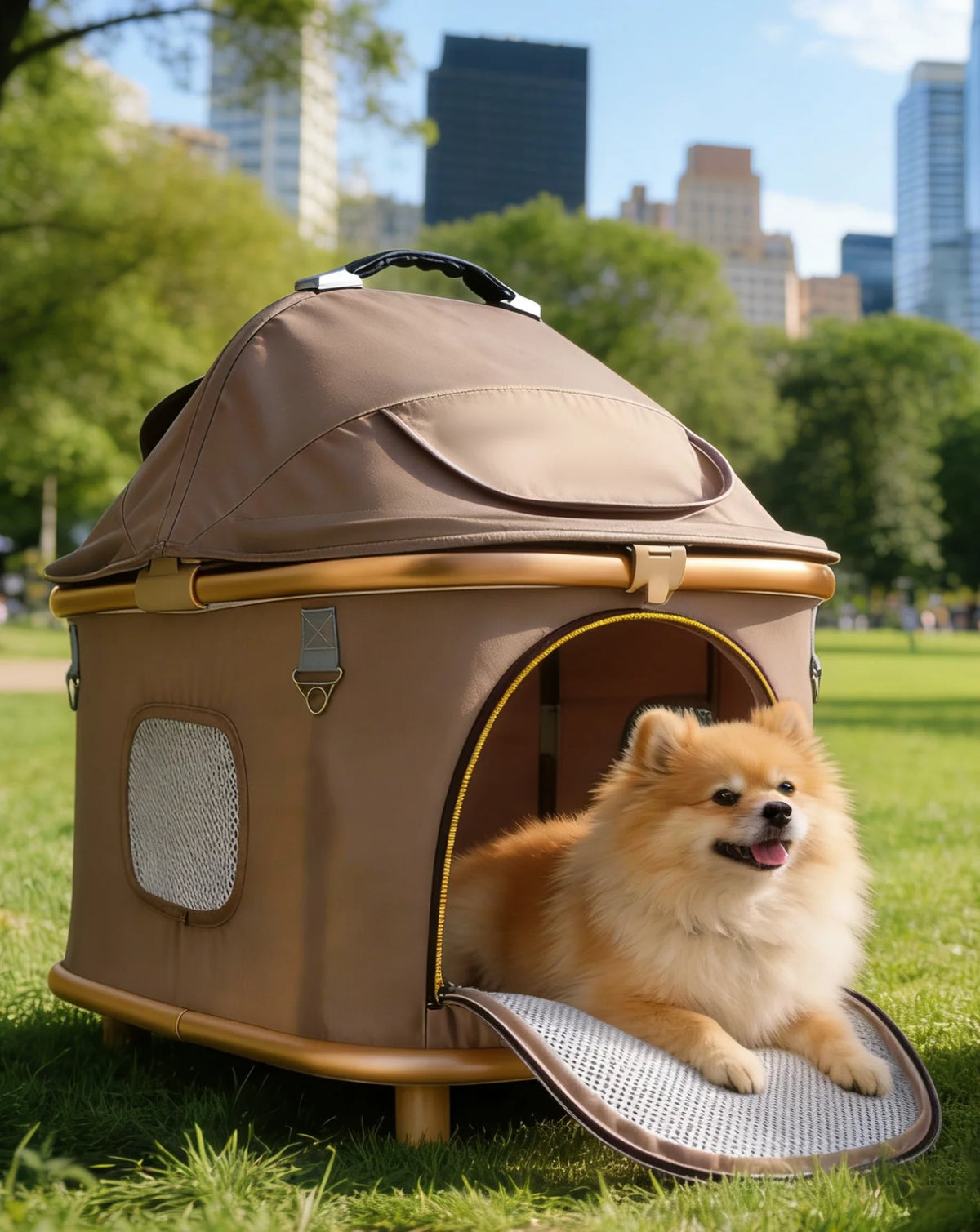 Luxury Pet Stroller for Dogs and Cats With Safety Leashes