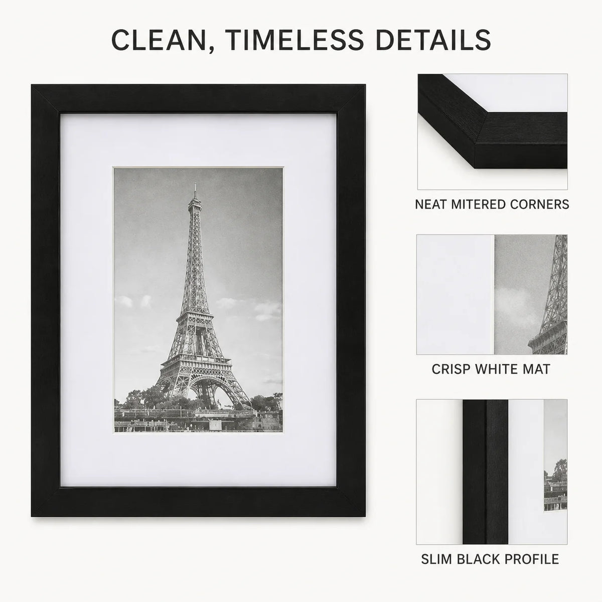 Eiffel Tower Picture Frame With Protective Plexiglass Wall Art Decor