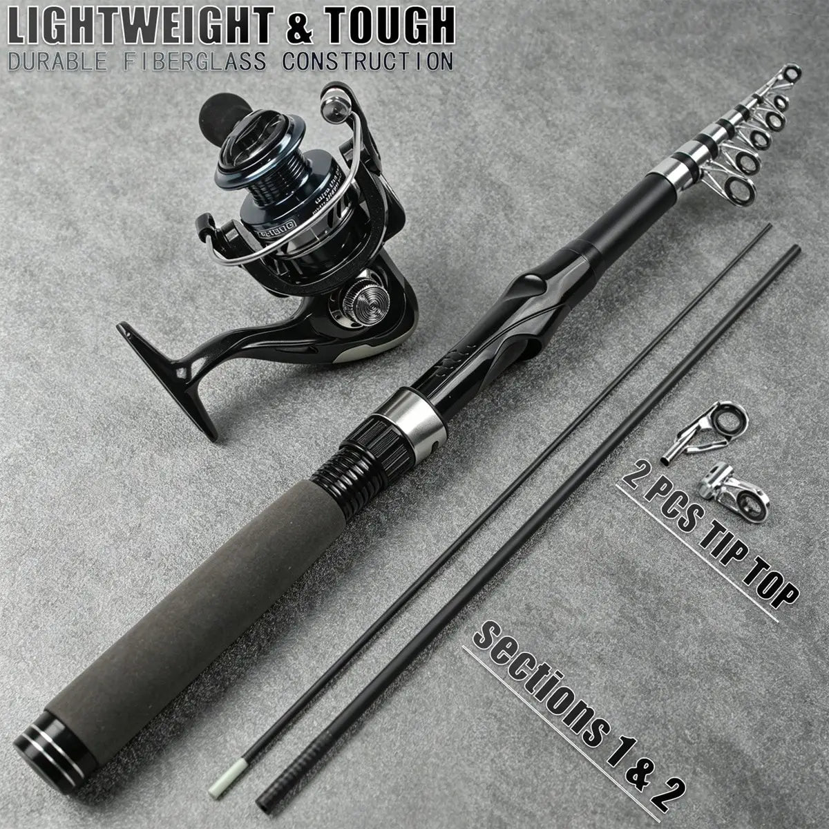 Telescopic Fishing Rod And Reel Combo Kit With Tackle Gear