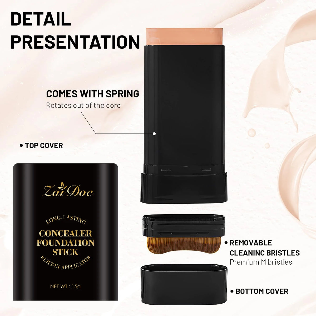 Zaidoc Long Lasting Concealer Foundation Stick Makeup