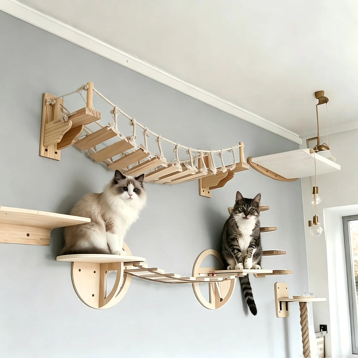 CWV Wall Mounted Sisal Cat Bridge for Climbing and Play