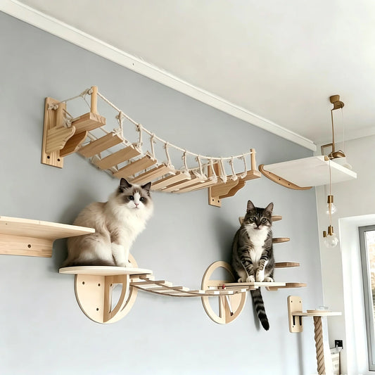 CWV Wall Mounted Sisal Cat Bridge for Climbing and Play