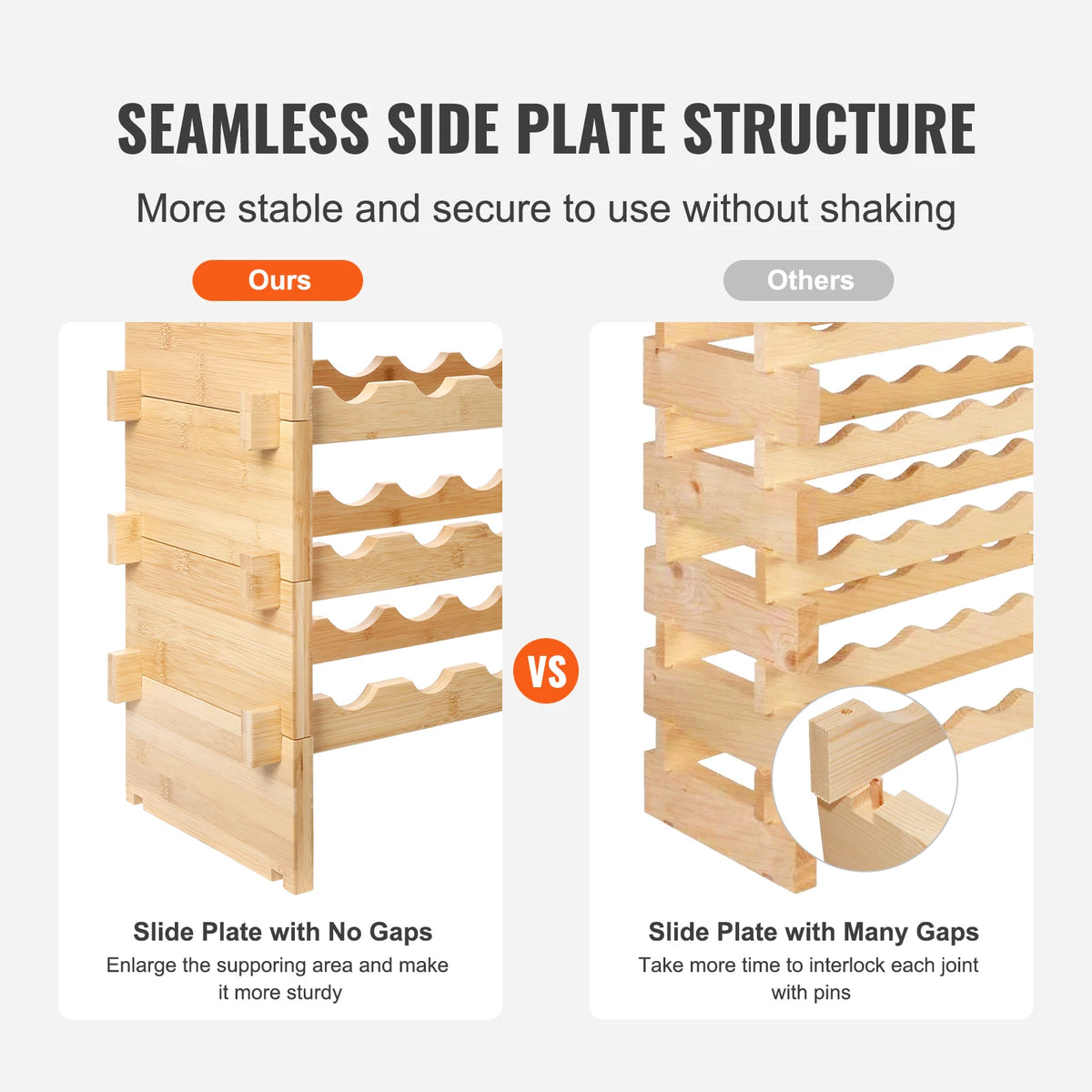 SucceBuy Stackable Bamboo Wine Rack For Stylish Bottle Storage