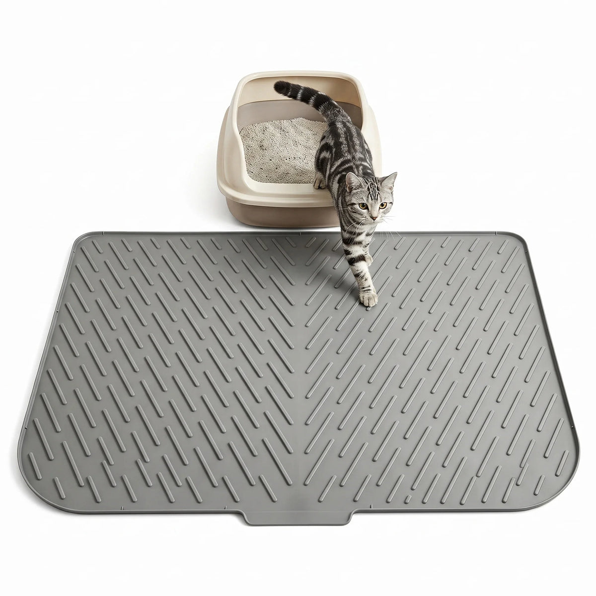 Waterproof Non Slip Silicone Cat Litter Mat for Multiple Cats