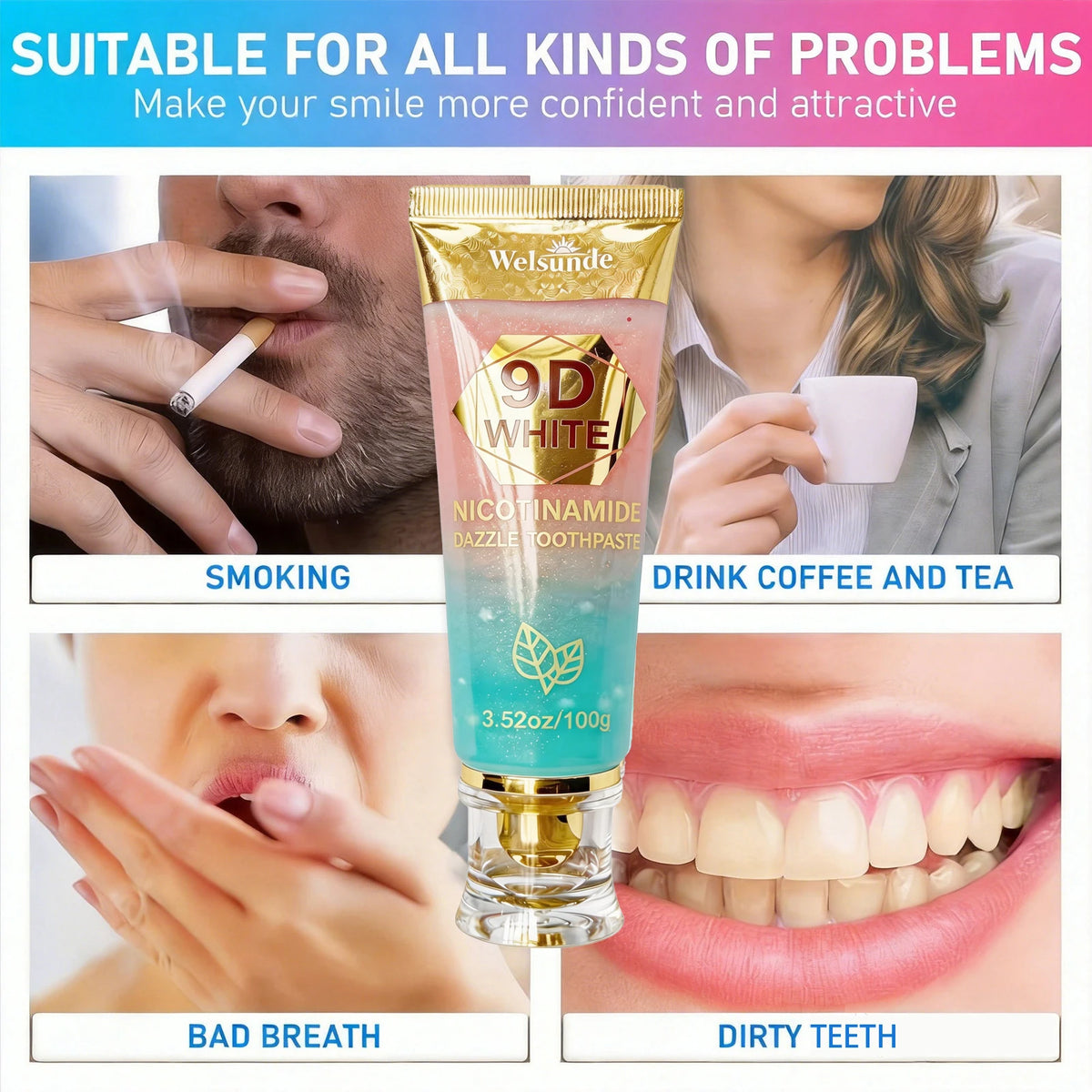 Welsunde Whitening Toothpaste With Hydroxyapatite For Fresh Breath