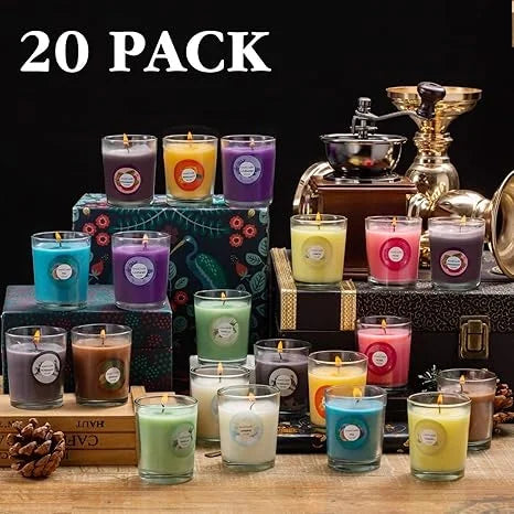 Fclayvts Aromatherapy Scented Candle Gift Set With Essential Oils