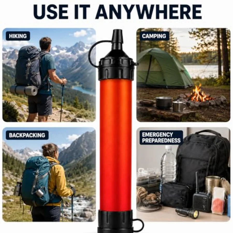 Portable Water Filter Straw For Camping Hiking Travel And Biking