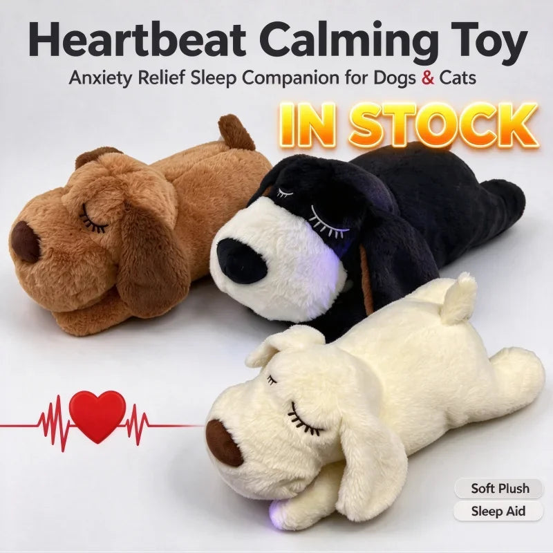 Pet Anxiety Relief Heartbeat Plush Toy for Dogs and Cats