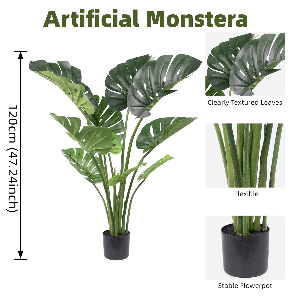 Artificial Monstera Tree With Pot for Home and Office Decor