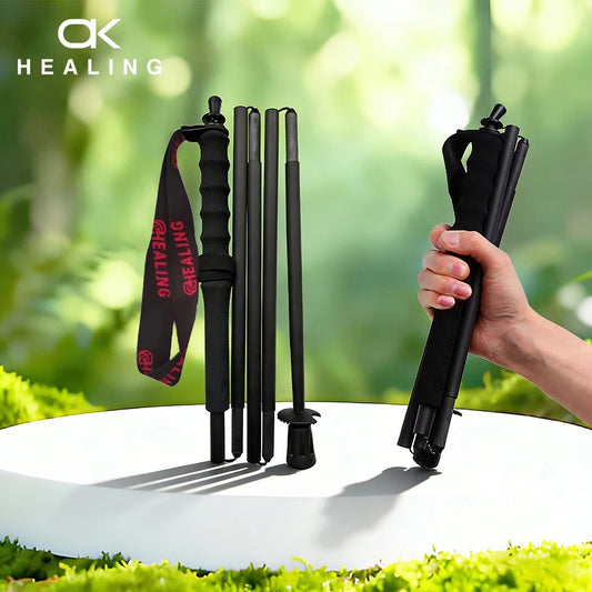 OKHEALING Ultralight Carbon Fiber Foldable Trekking Poles for Hiking