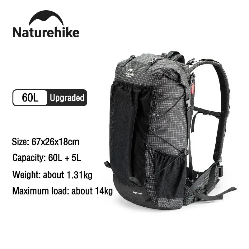 Naturehike Waterproof Hiking Backpack With Rain Cover, Adjustable Straps