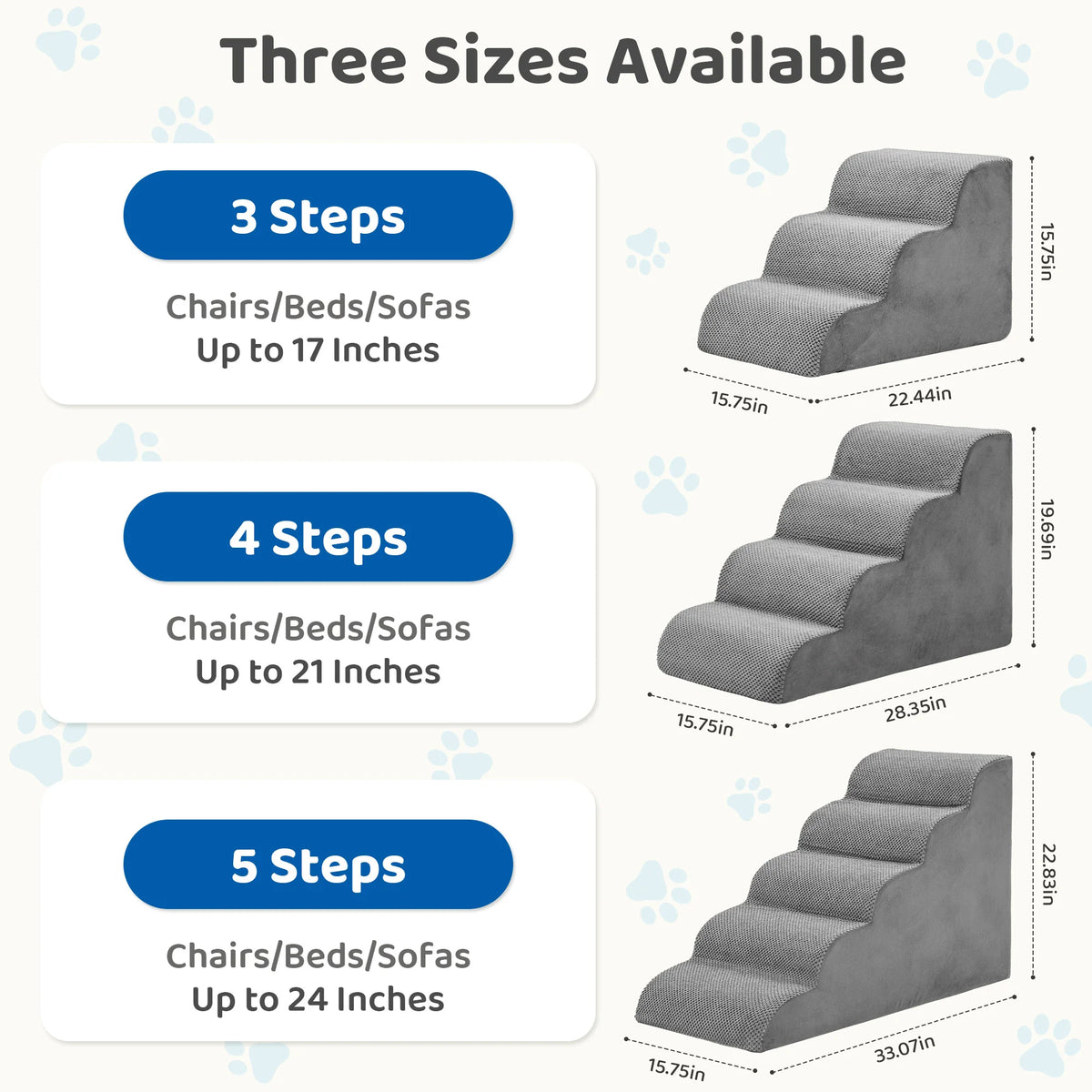 Curved Foam Dog Stairs With Non Slip Ramp For Pets