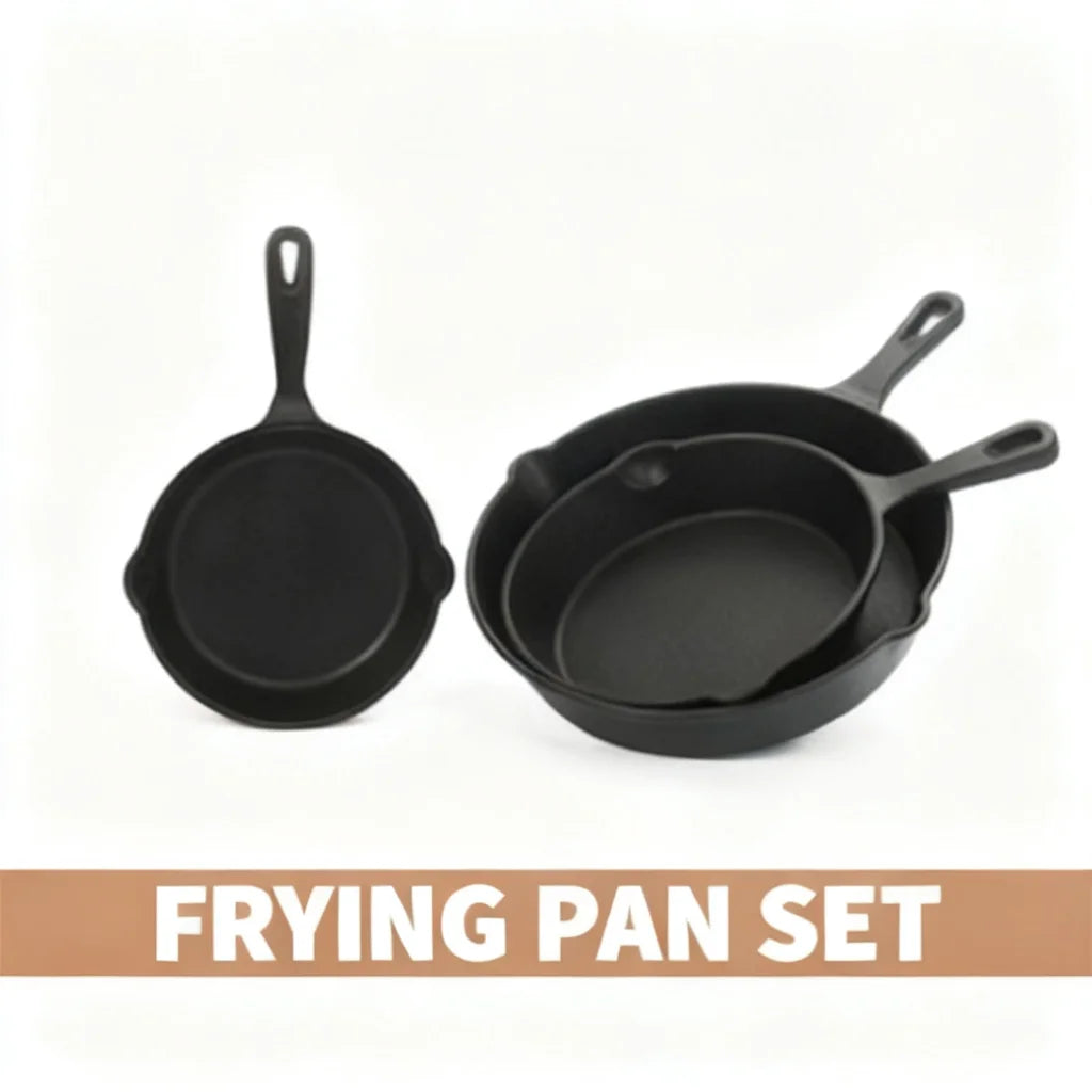 Durable Cast Iron Skillet Set for Indoor Outdoor Cooking |