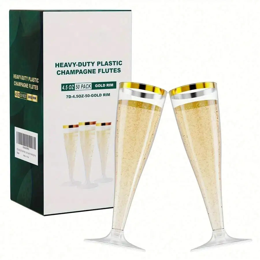 Plastic Disposable Champagne Flutes for Weddings and Celebrations