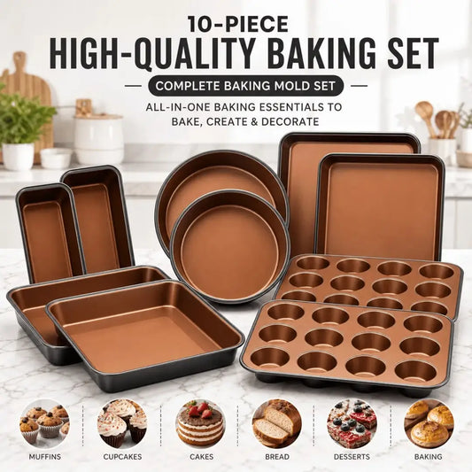 Versatile Nonstick Carbon Steel Baking Pan Set With Cake Pans