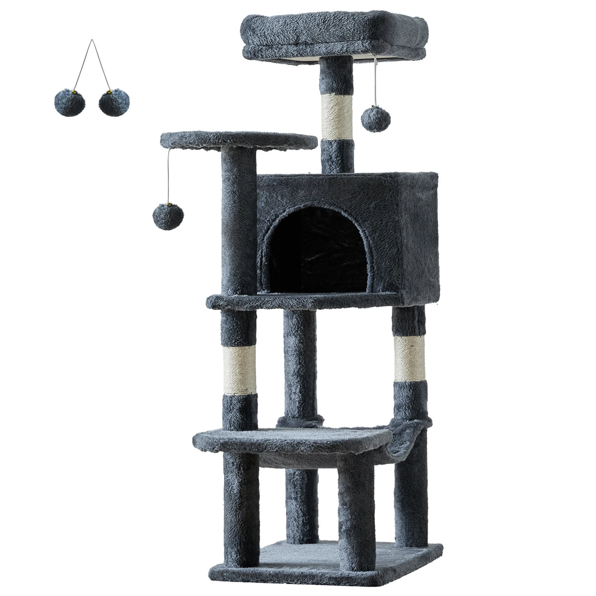 JHK Multi-Level Cat Tree With Sisal Posts And Cat House