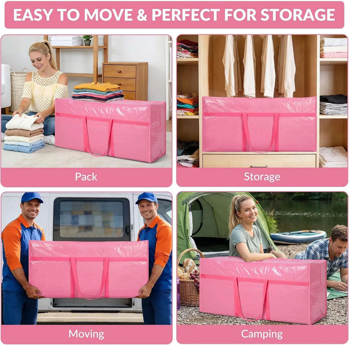 Garvee Reinforced Handle Storage Bags for Moving, Packing, and Travel