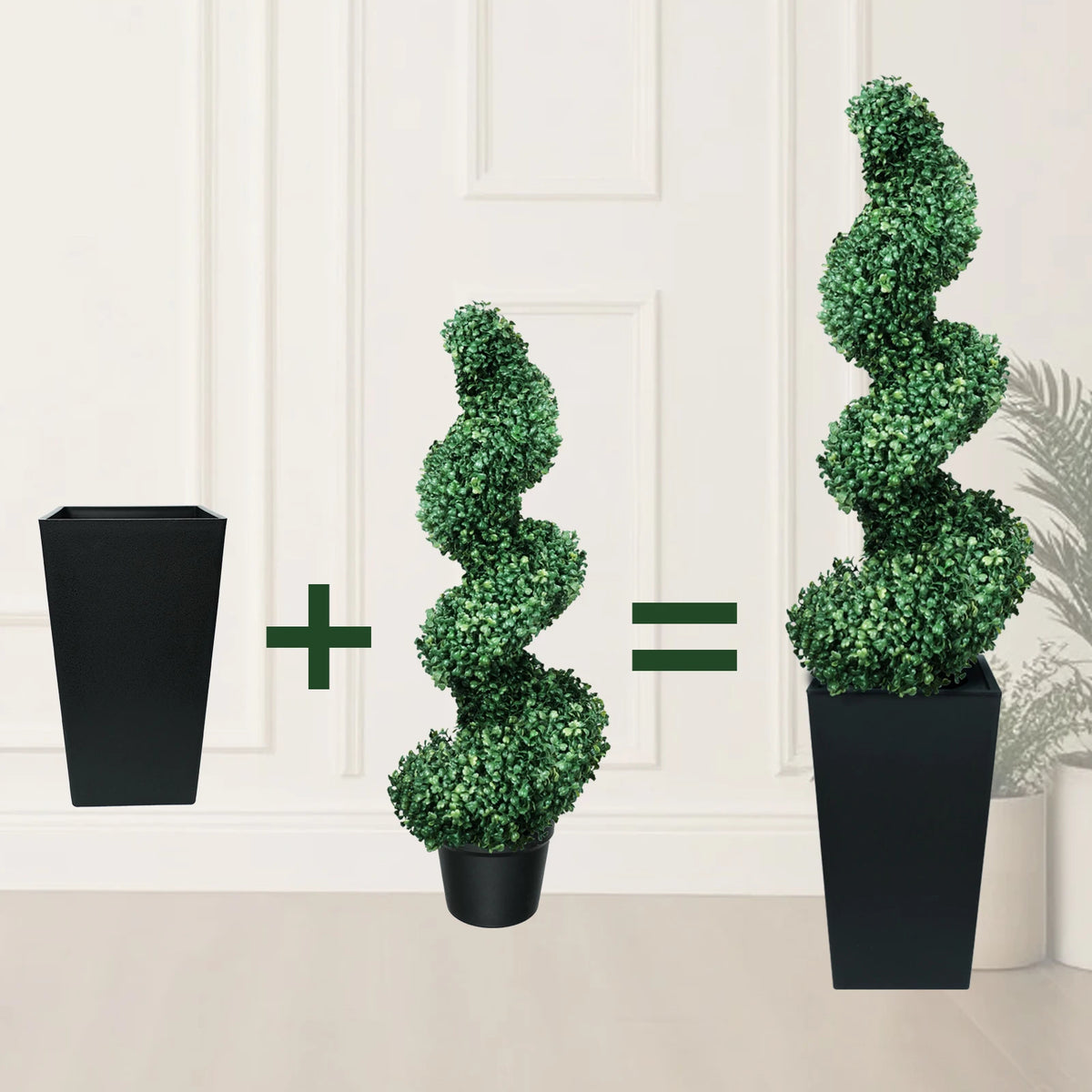 Olitree Artificial Boxwood Spiral Topiary Trees For Indoor Outdoor Decor