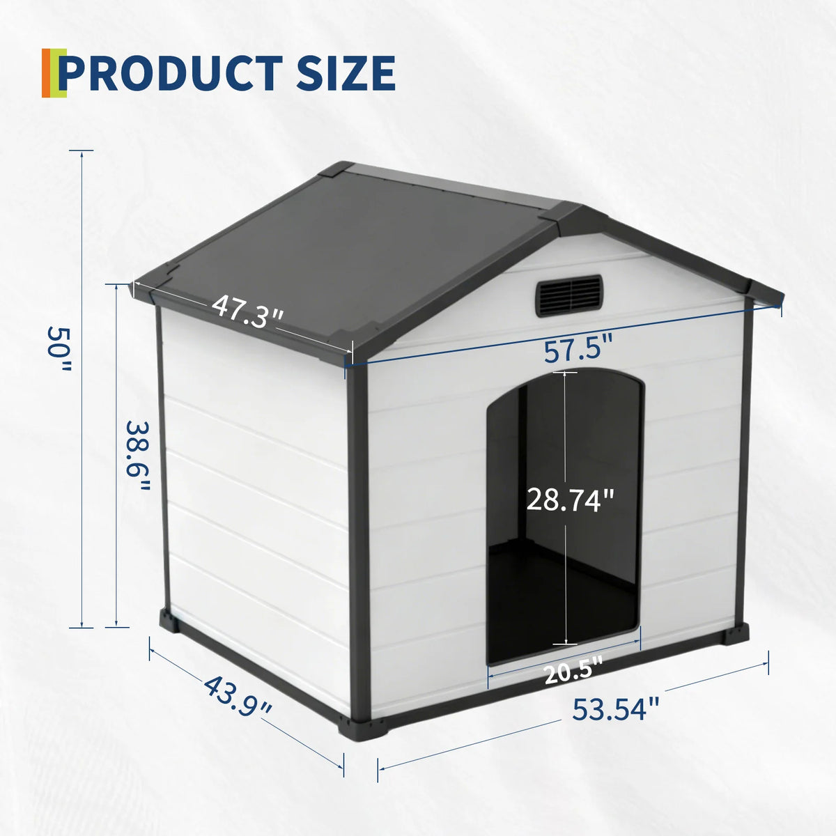 Waterproof Plastic Dog House With Removable Roof And Ventilated Floor