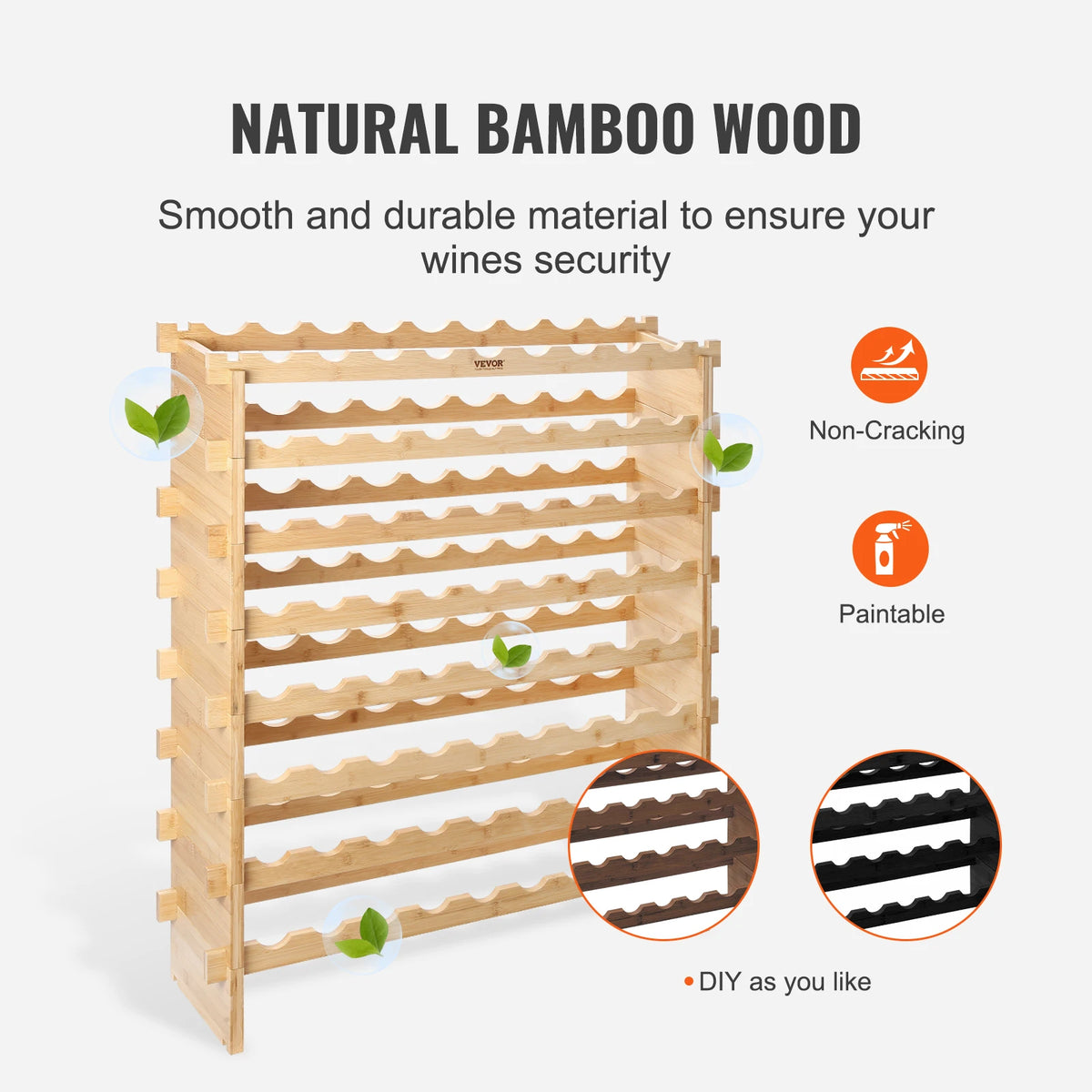 SucceBuy Stackable Bamboo Wine Rack For Stylish Bottle Storage