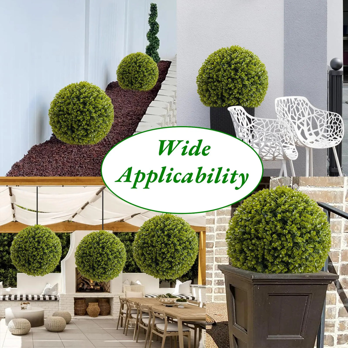 Studyset Artificial Cedar Topiary Balls Set of Two for Outdoor Decor