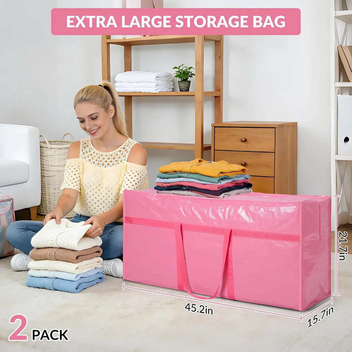 Garvee Reinforced Handle Storage Bags for Moving, Packing, and Travel